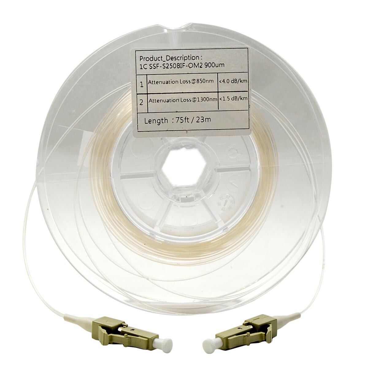 SSF™ Transparent MM 50/125µm, 900µm, Terminated LC, 75ft / 23m